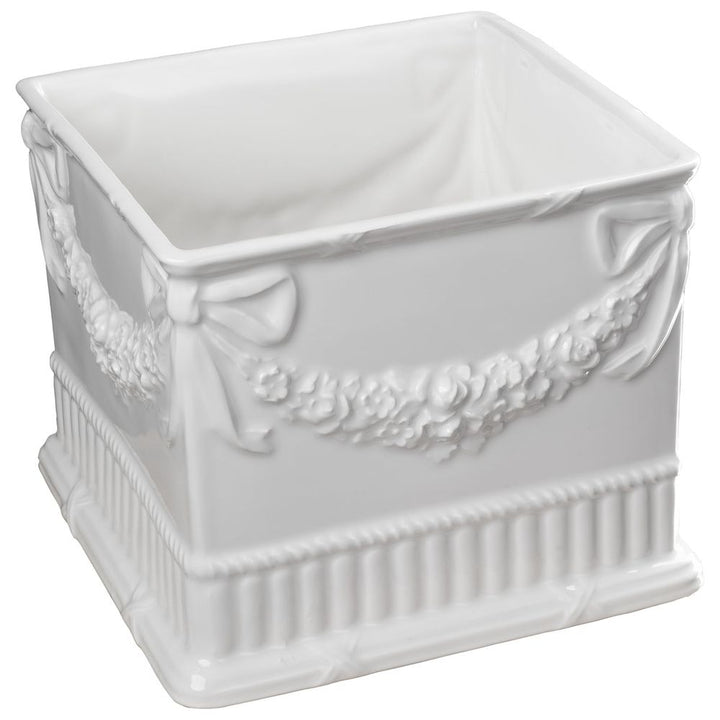 Indoor Planters Square Cachepot with Garland