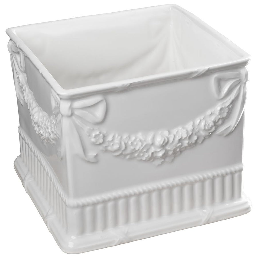 Indoor Planters Square Cachepot with Garland