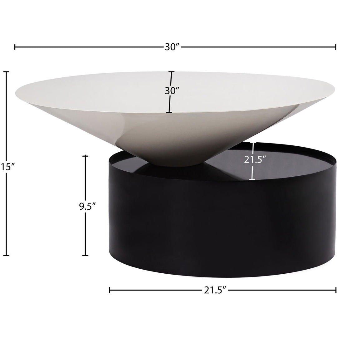 Damon Iron Coffee Table — White / Black