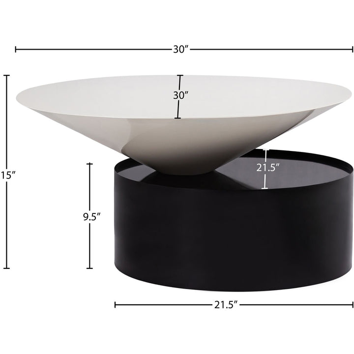 Damon Iron Coffee Table — White / Black