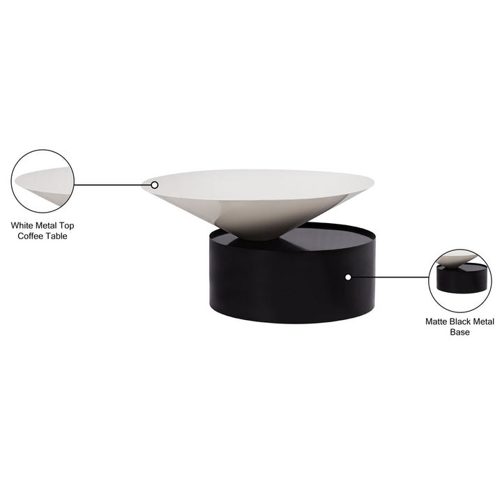 Damon Iron Coffee Table — White / Black