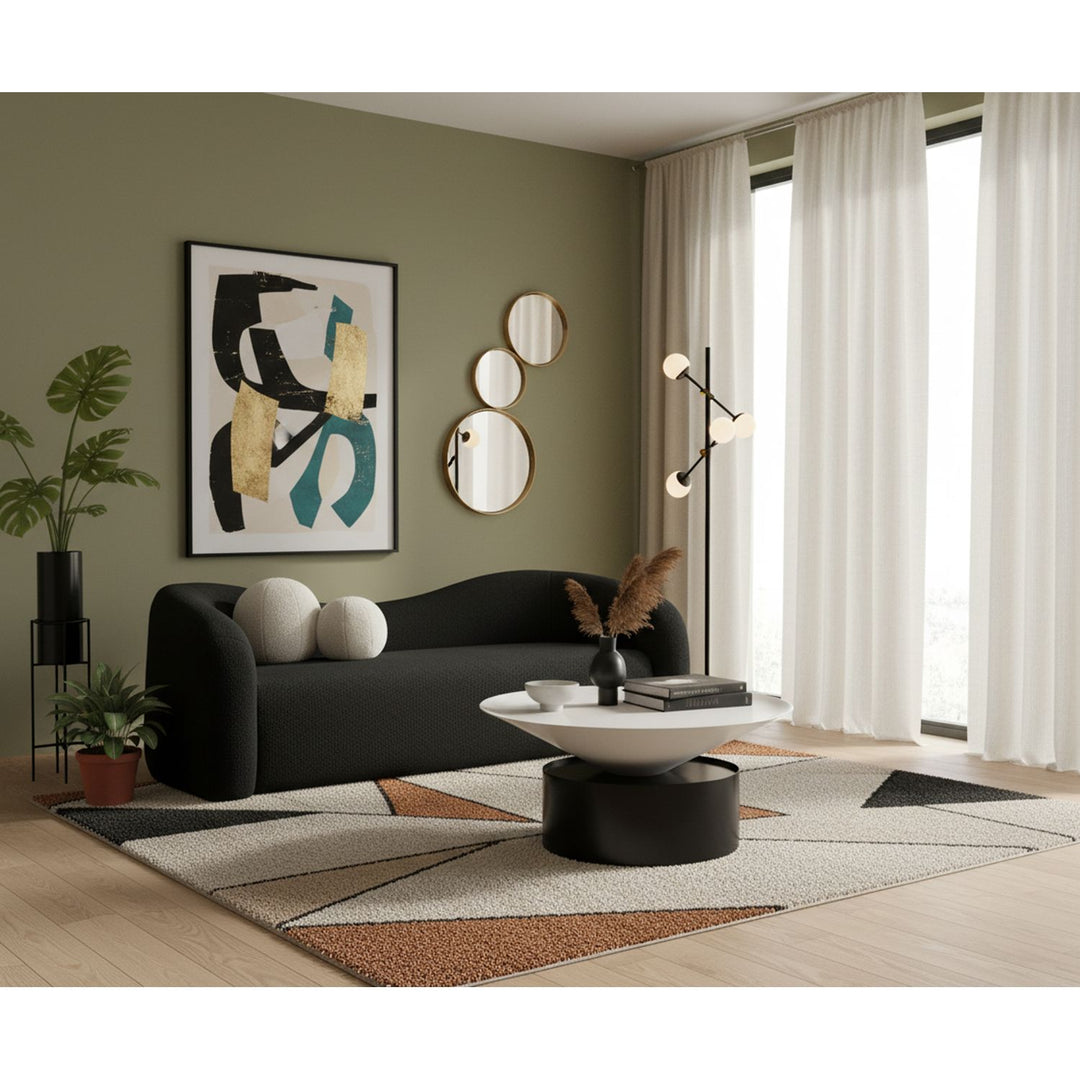 Damon Iron Coffee Table — White / Black