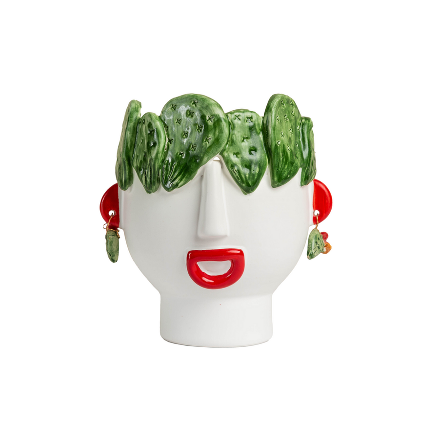 Indoor Planters Studio Z Cachepot, Small Head with Cactus