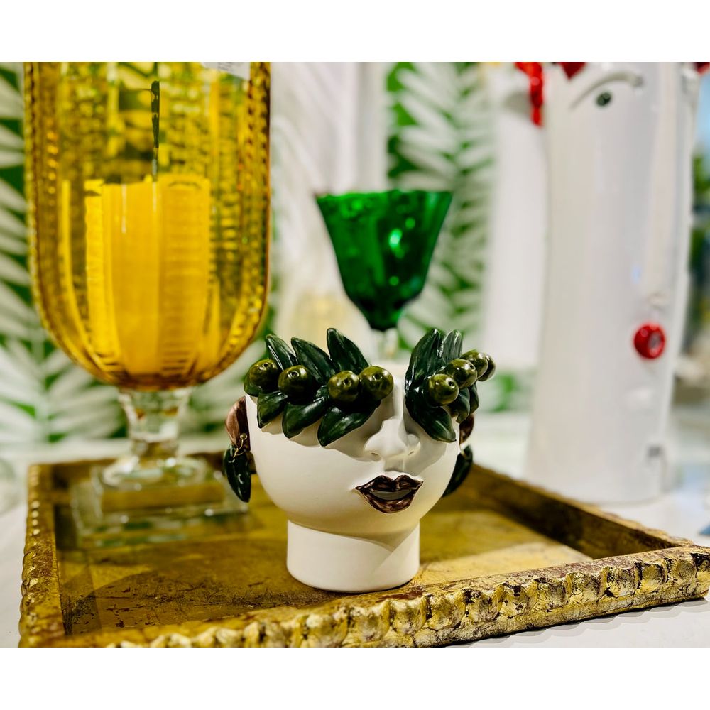 Indoor Planters Studio Z Cachepot, Small Head with Olives