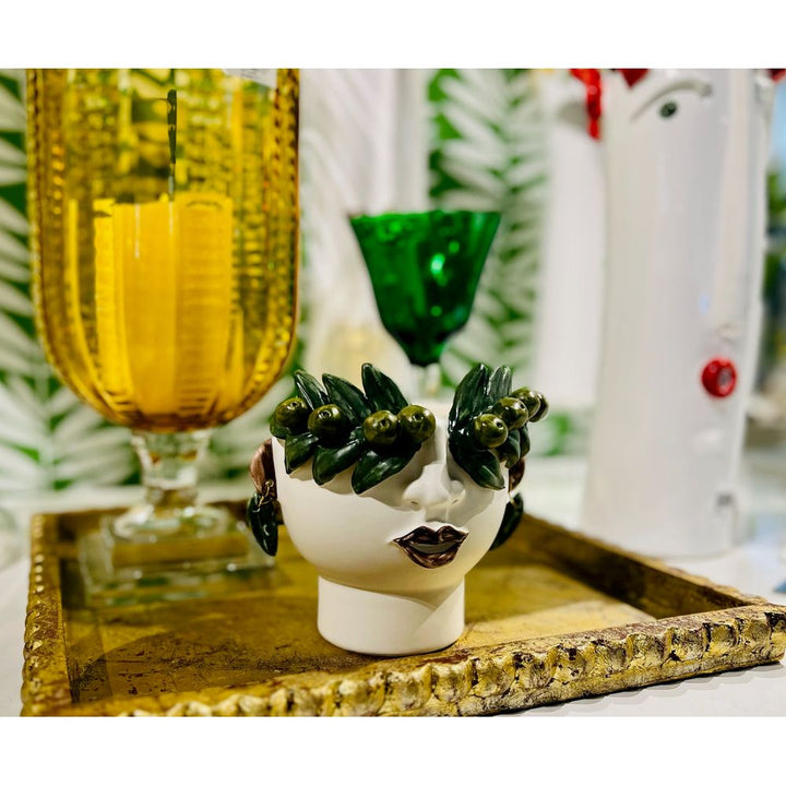 Indoor Planters Studio Z Cachepot, Small Head with Olives