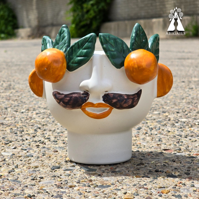 Indoor Planters Studio Z Cachepot, Small Head with Mandarins