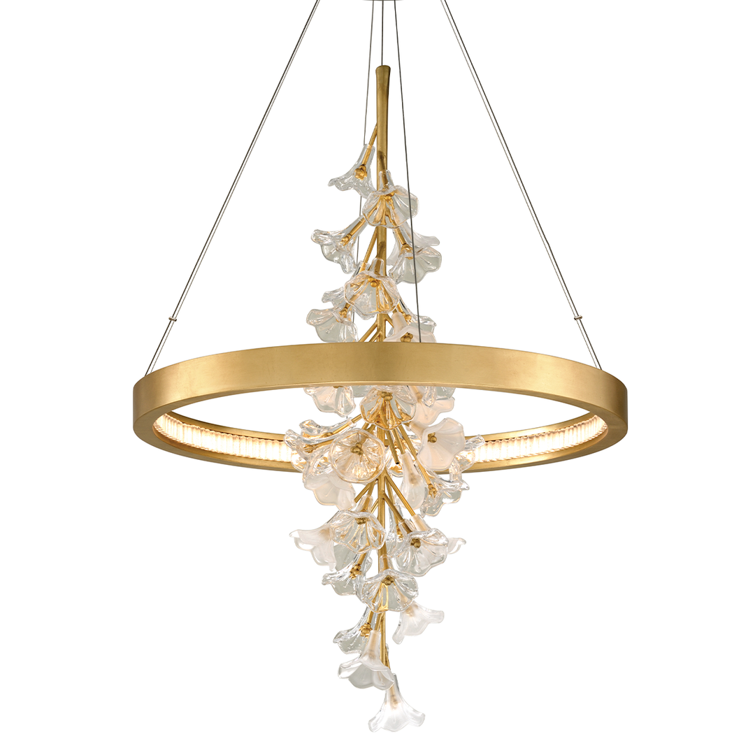 Jasmine Chandelier - Gold Leaf 28in