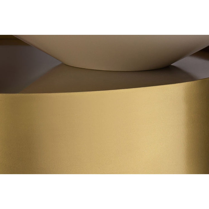 Damon Iron Coffee Table — White / Brushed Brass