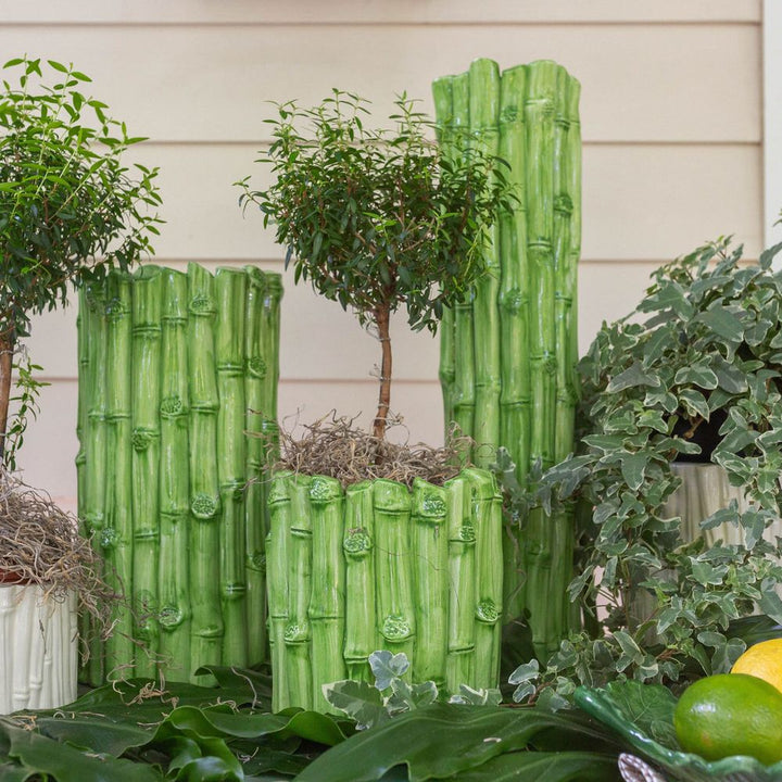 Vases Bamboo All Around Vase, Large, Green