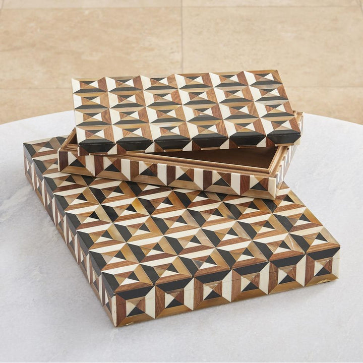 Boxes Triangle Marquetry Box-Lg