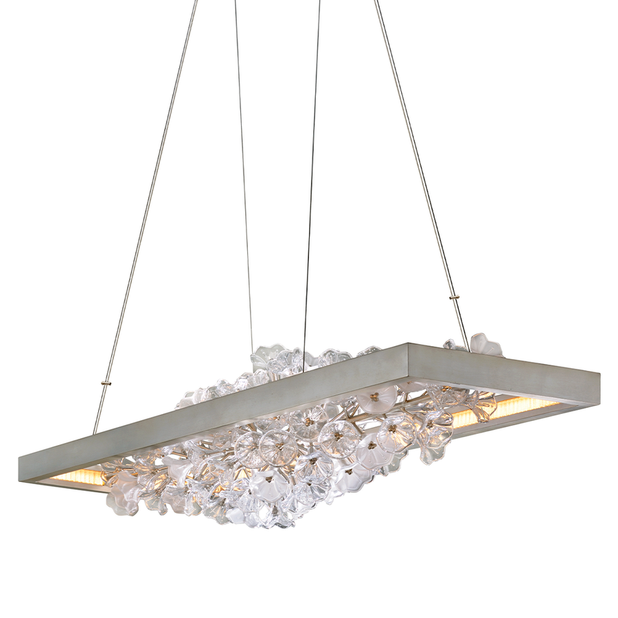Chandeliers Jasmine Linear - Silver Leaf 18in