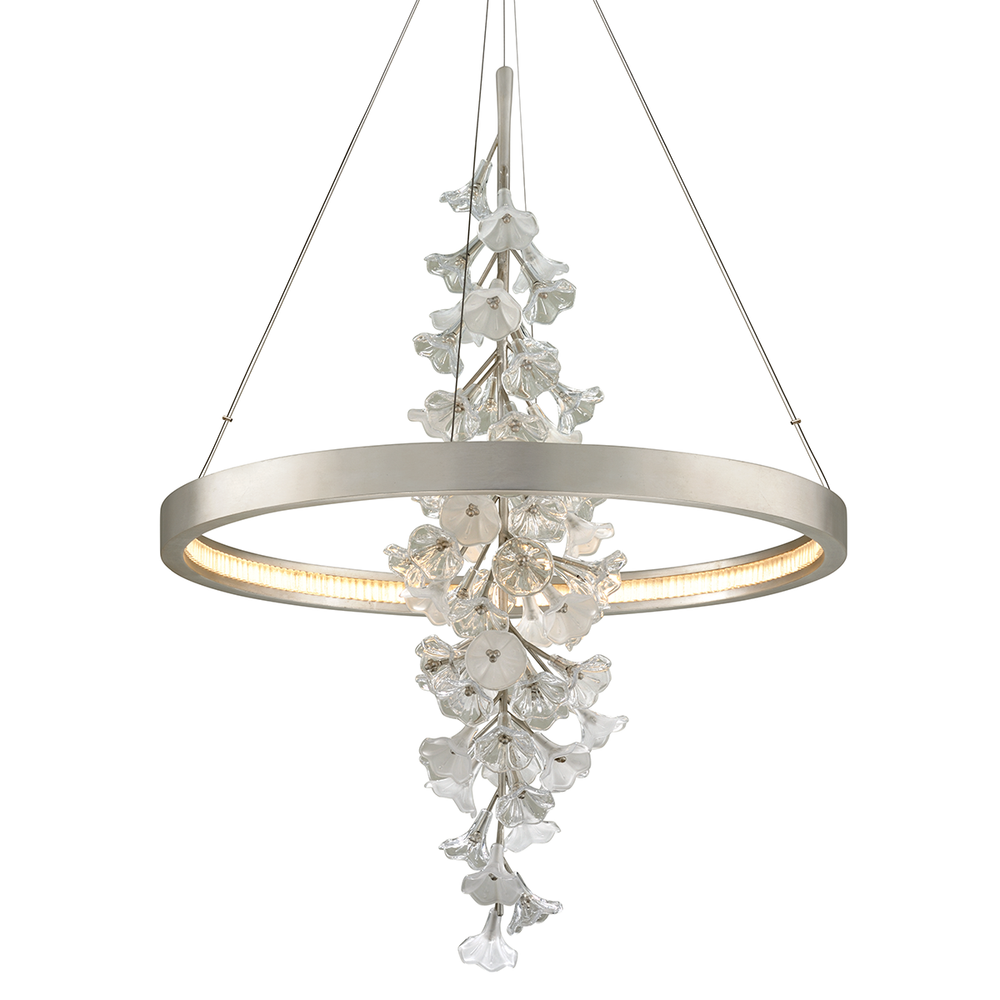 Chandeliers Jasmine Chandelier - Silver Leaf 36in