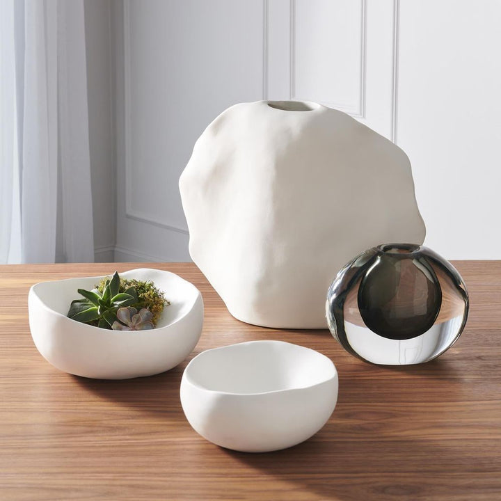 Kelp Vase-Matte White-Low