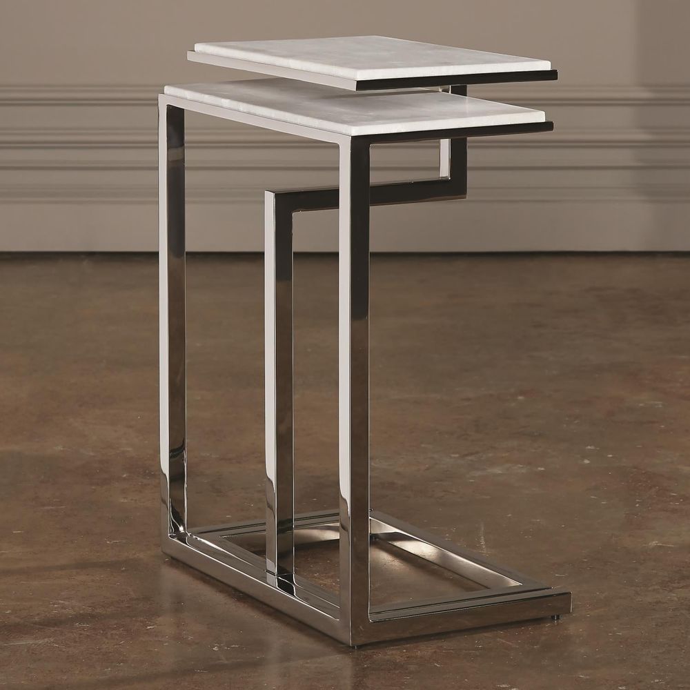 Side Tables S/2 C-Nesting Tables-Nickel