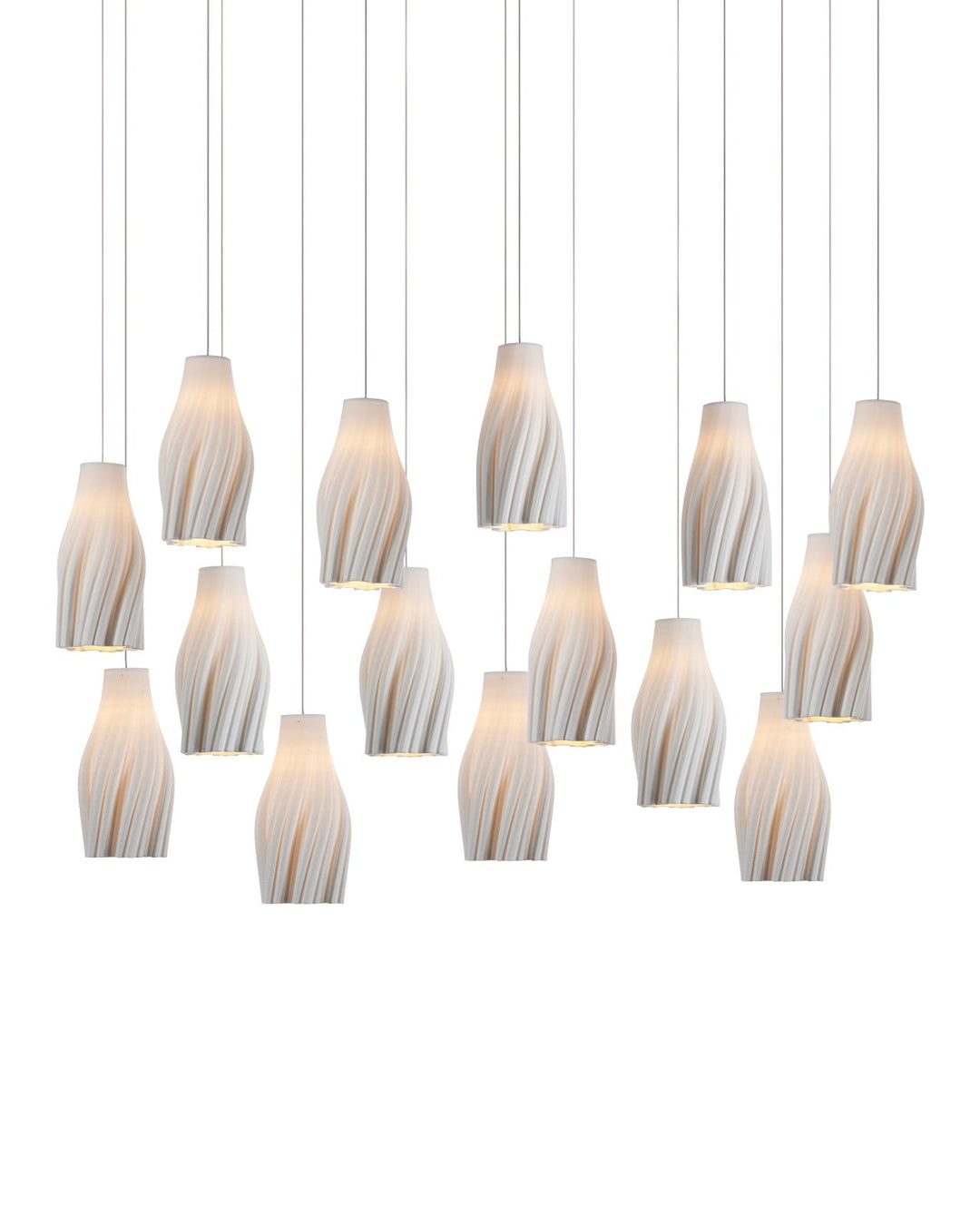 Pendants:Multi Posh 15-Light Linear Multi-Drop Pendant
