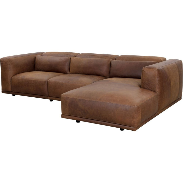 Sectionals Beau Sofa Chaise - Raf - Lucia Tobacco Leather