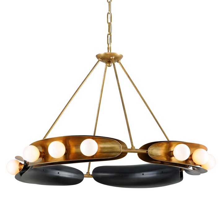 Chandeliers Hopper Chandelier - Vintage Brass 12 Lights