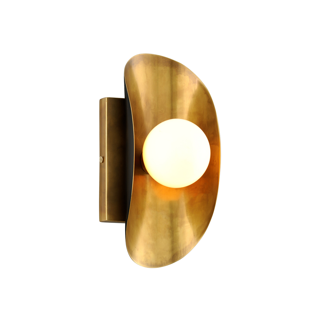 Hopper Wall Sconce - Vintage Brass Bronze Accents