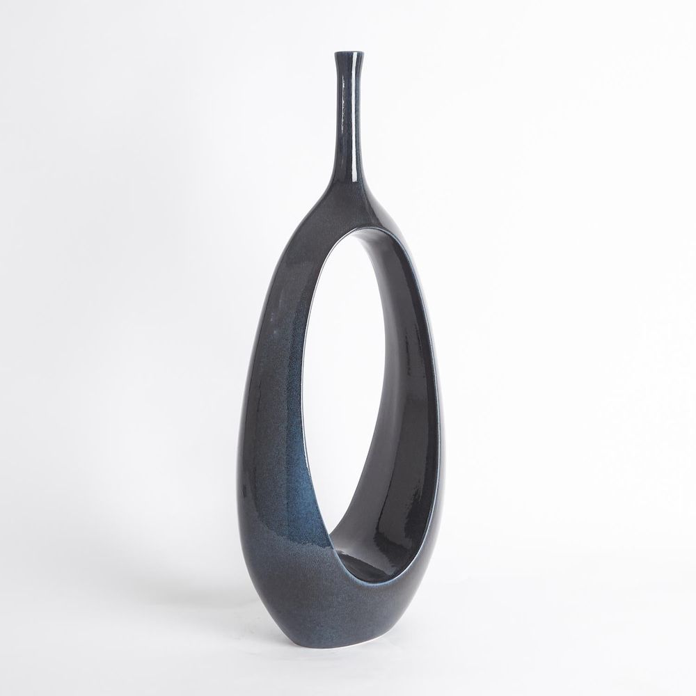 Open Oval Ring Vase-Celestial-Lg