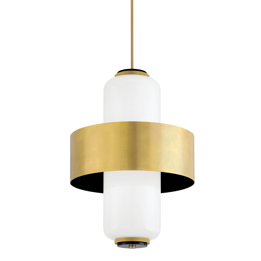 Melrose Pendant - Vintage Brass/Soft Black 6 Lights