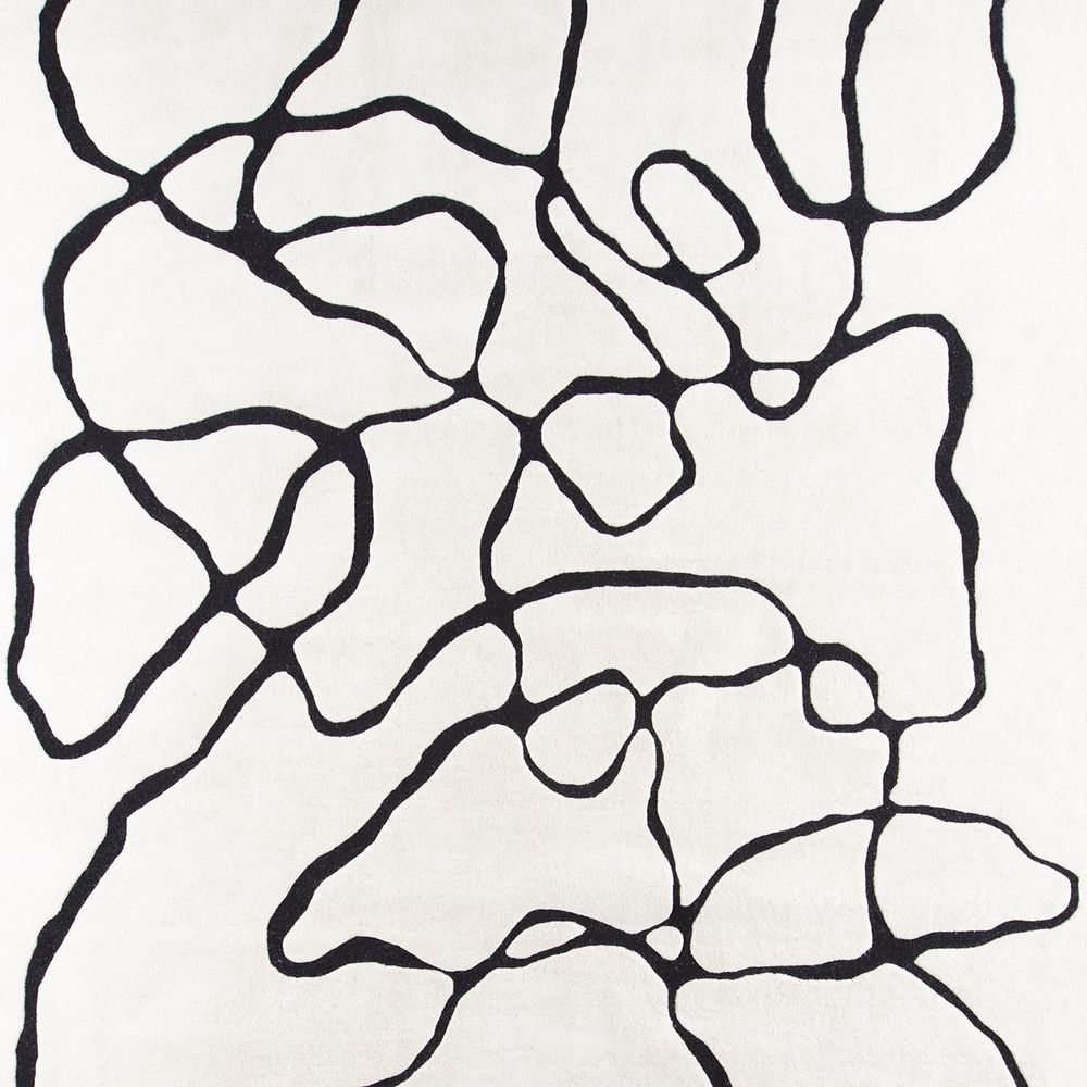 Squiggle Rug-Ivory/Black-8 x 10