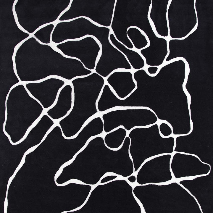 Rugs Squiggle Rug-Black/Ivory-8 x 10