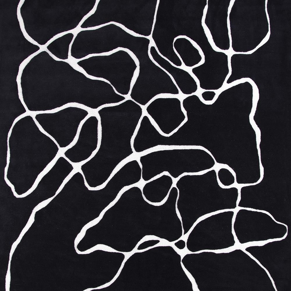 Squiggle Rug-Black/Ivory-9 x 12
