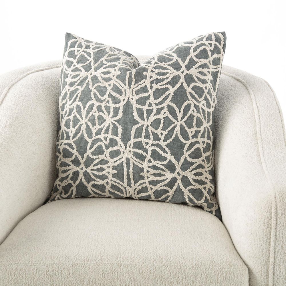 Pillows Moth Pillow-Cream/Shale-22 x 22