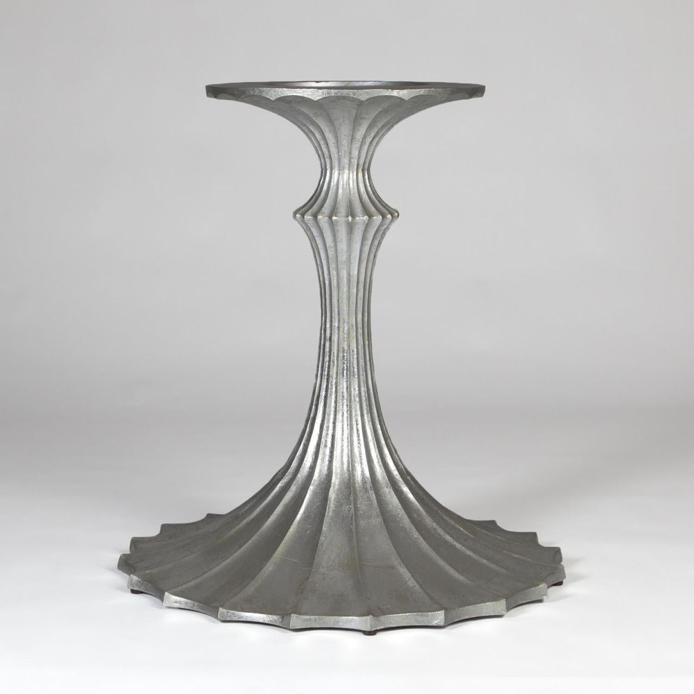 Dining Tables Flute Table 96 Cerused Oak Top w/26 Silver Leaf Base