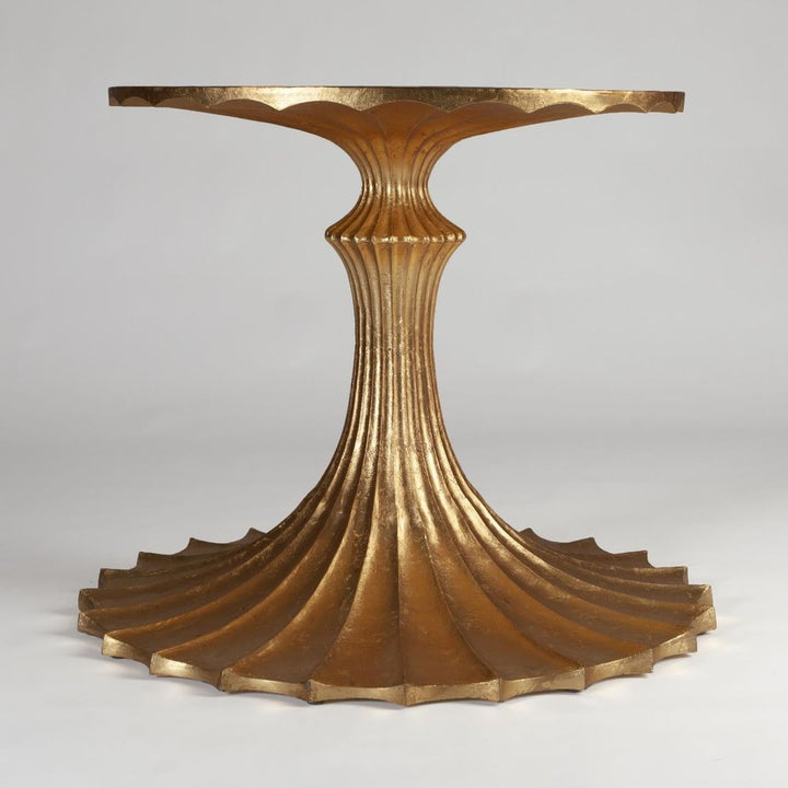 Dining Tables Flute Table 60 Cerused Oak Top w/34 Gold Leaf Base