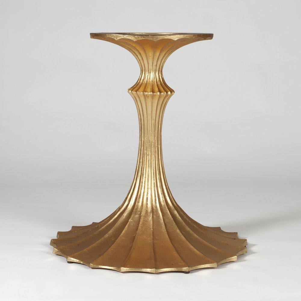 Dining Tables Flute Table 96 Walnut Top w/26 Gold Leaf Base
