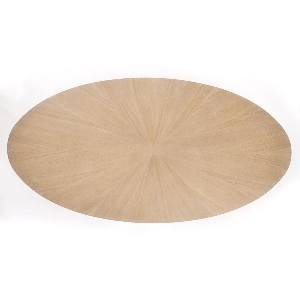Dining Tables Flute Table 96 Cerused Oak Top w/26 White Base