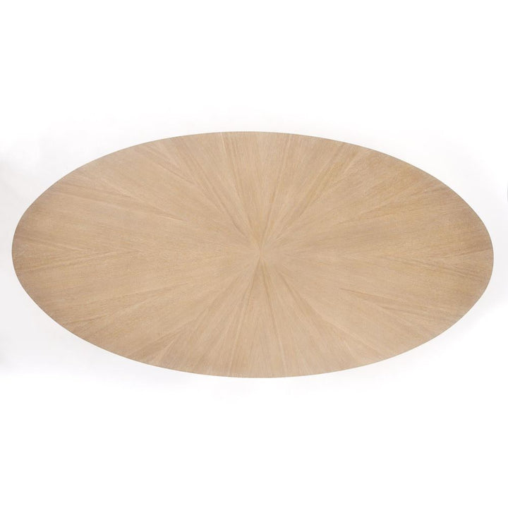 Dining Tables Flute Table 96 Cerused Oak Top w/26 White Base