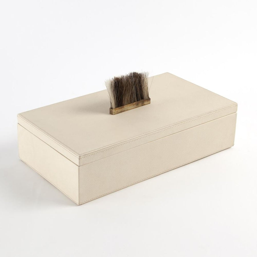 Boxes Harrington Box-Ivory Leather