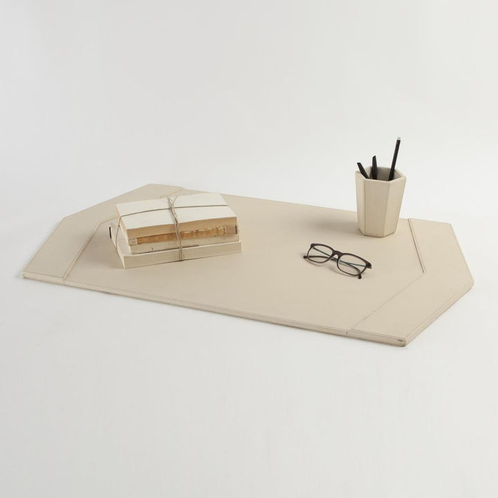 Serveware: Trays Tiffany Desk Blotter-Ivory Leather