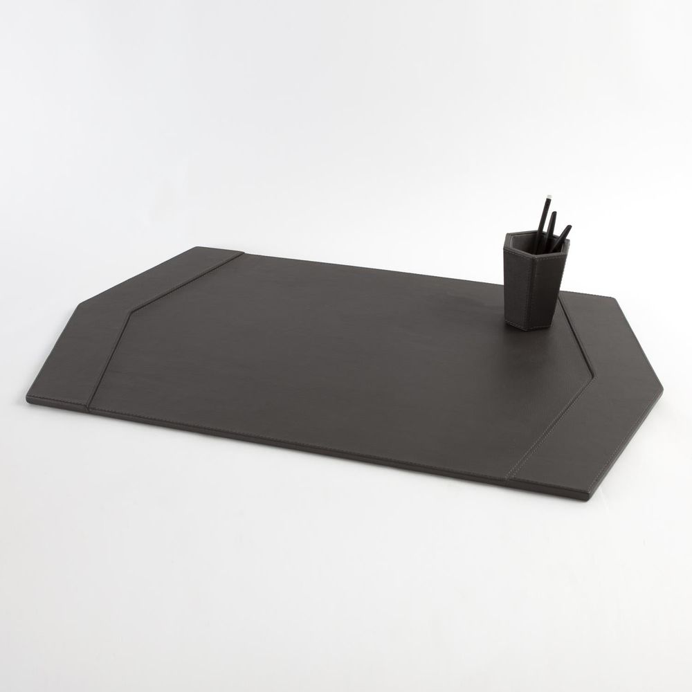 Serveware: Trays Tiffany Desk Blotter-Graphite Leather