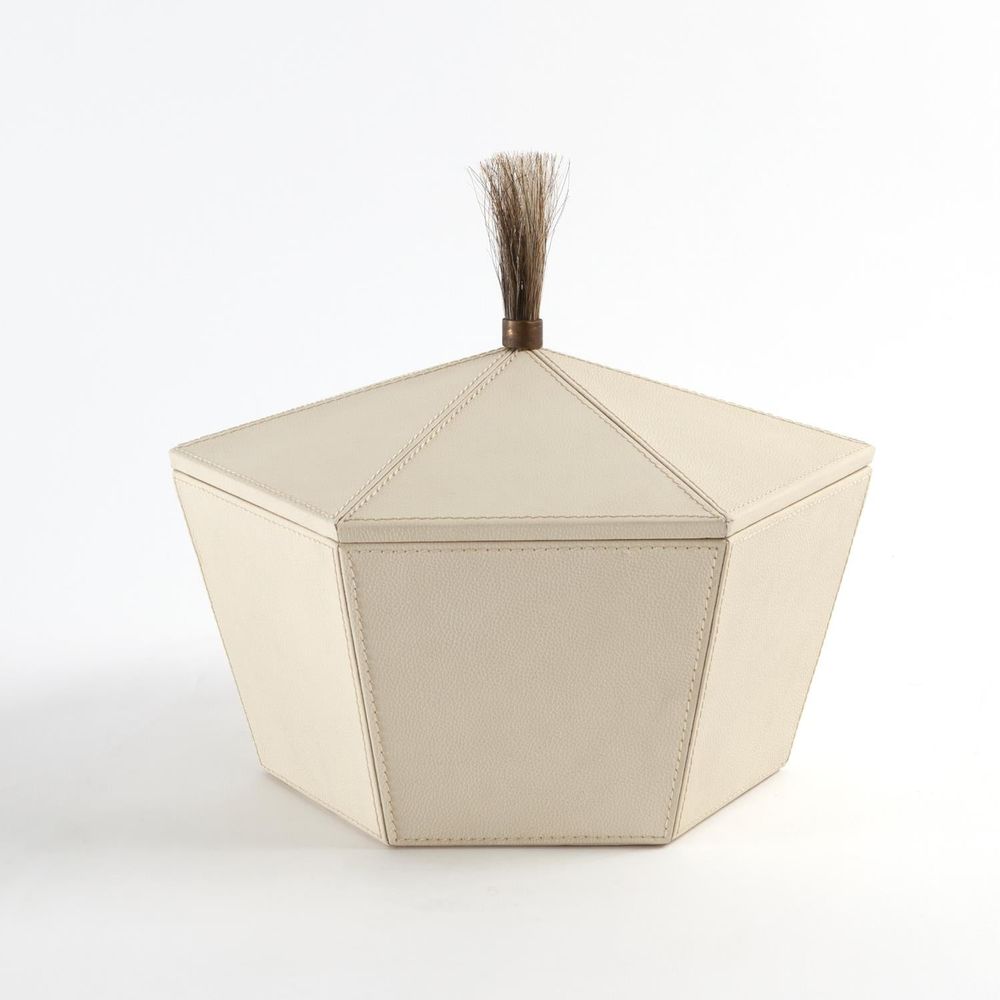 Zephyr Box-Ivory Leather-Lg