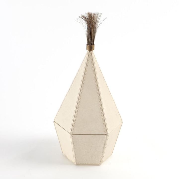 Zephyr Box-Ivory Leather-Lg