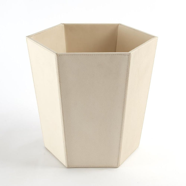 Wastebaskets Tiffany Wastebasket-Ivory Leather