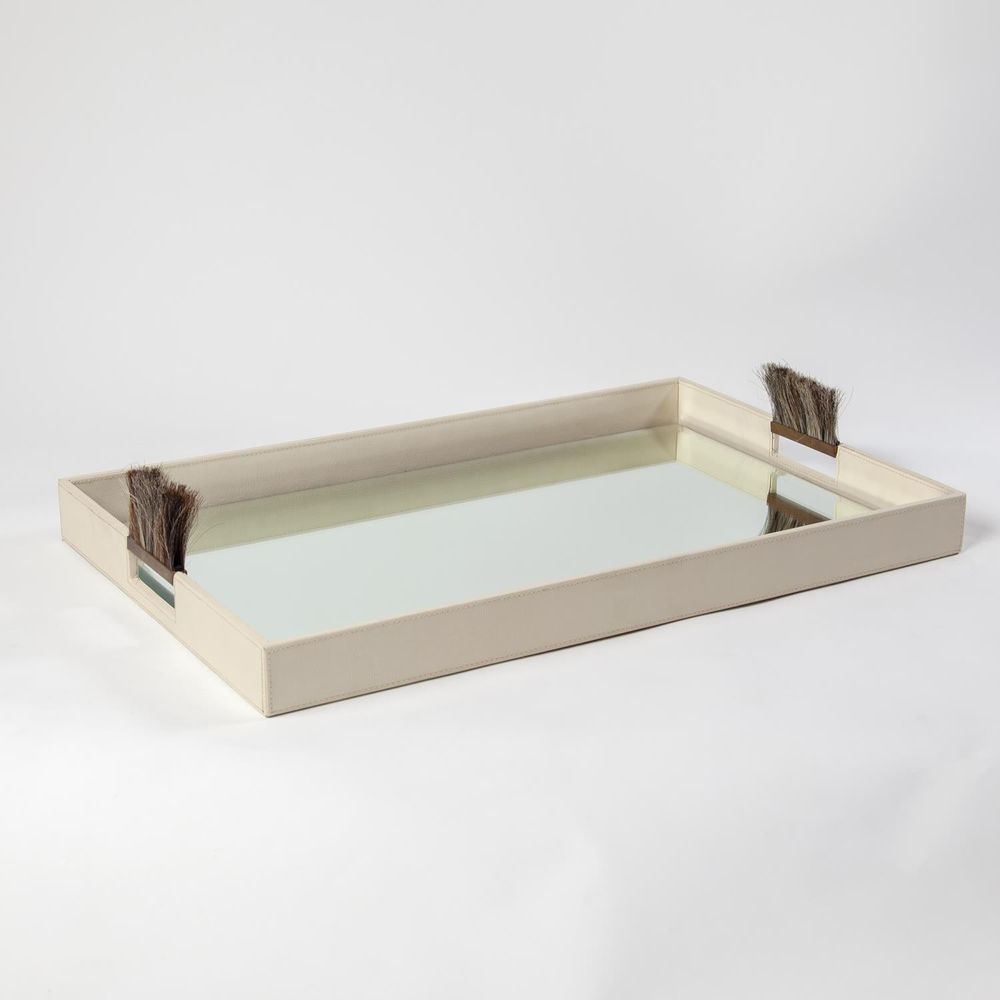 Serveware: Trays Harrington Tray-Ivory Leather