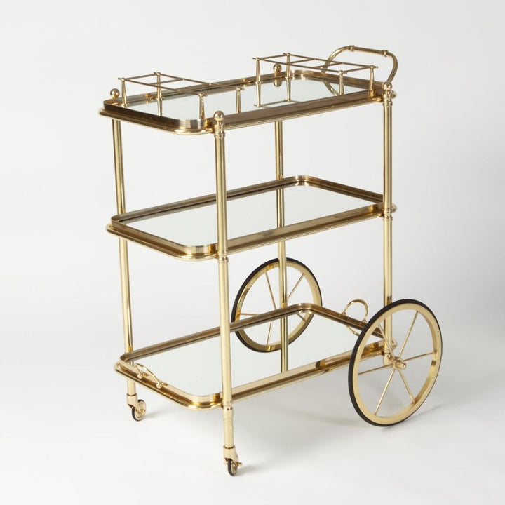 Bar Storage: Carts English Bar Cart and Tea Trolley-Brass