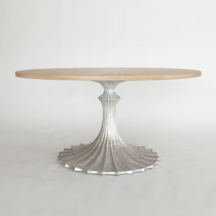 Dining Tables Flute Table Base-Silver Leaf-34
