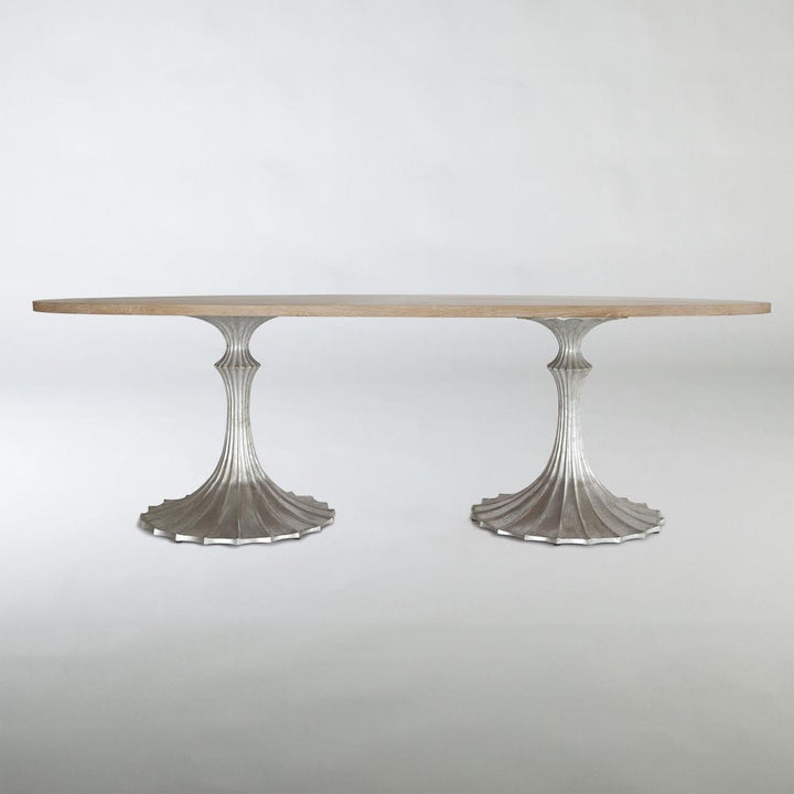 Dining Tables Flute Table Base-Silver Leaf-26