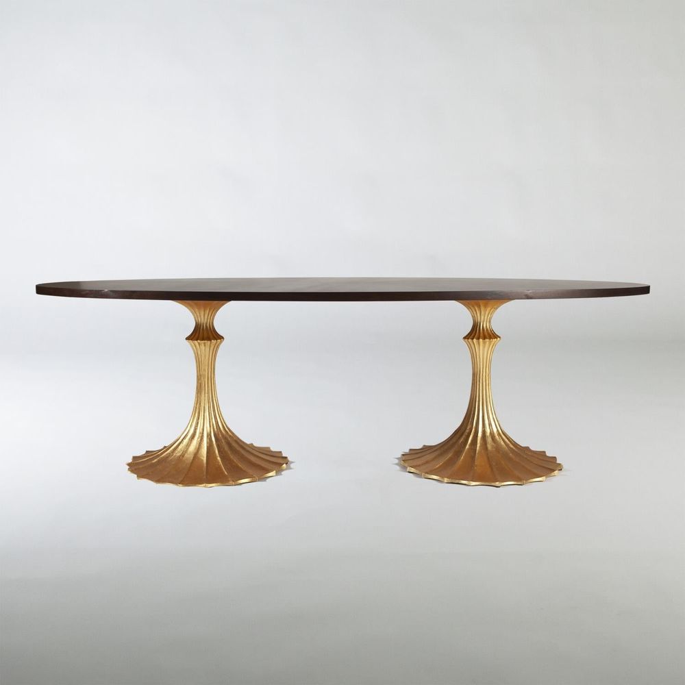 Dining Tables Flute Table Base-Gold Leaf-26