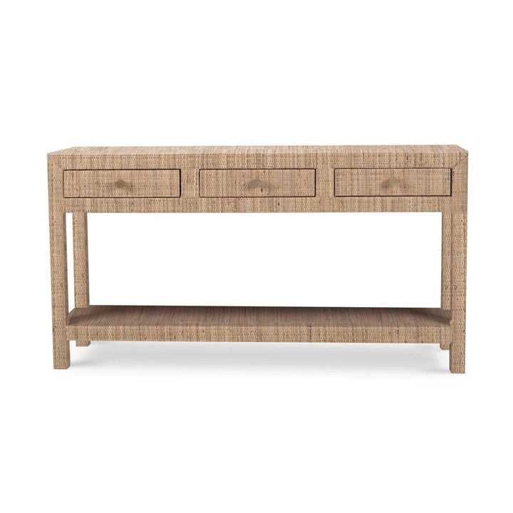 Kagu Console Table-Bramble-BRAM-27969RFPB-Console TablesPale Blue Washed Raffia-4-France and Son