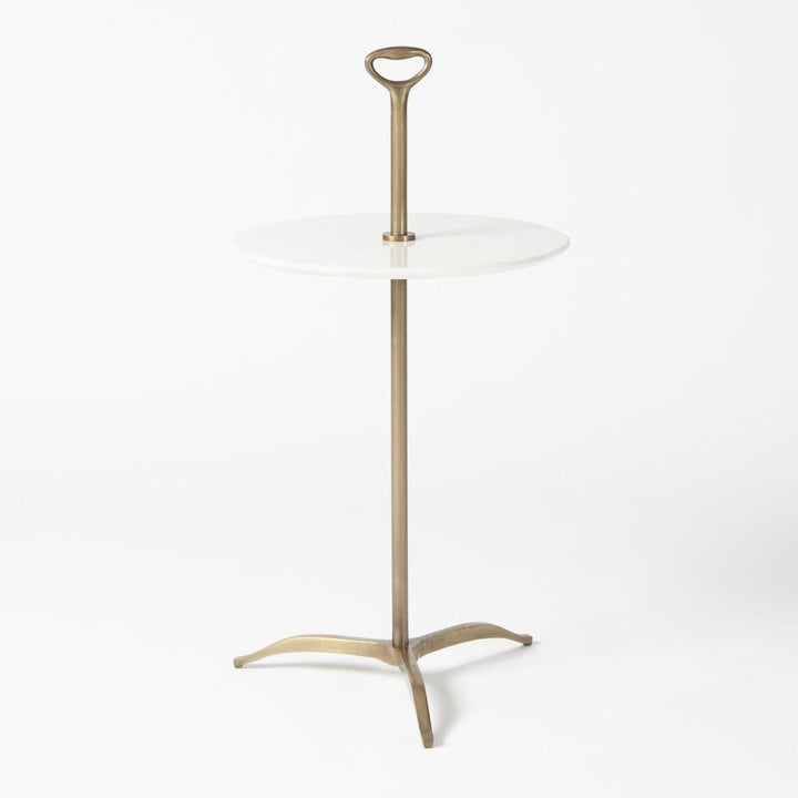 Side Tables Chloe Table - Light Antique Brass/White Marble