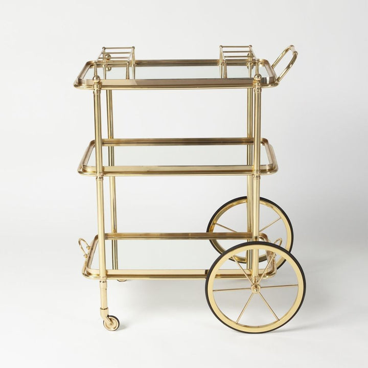 Bar Storage: Carts English Bar Cart and Tea Trolley-Brass