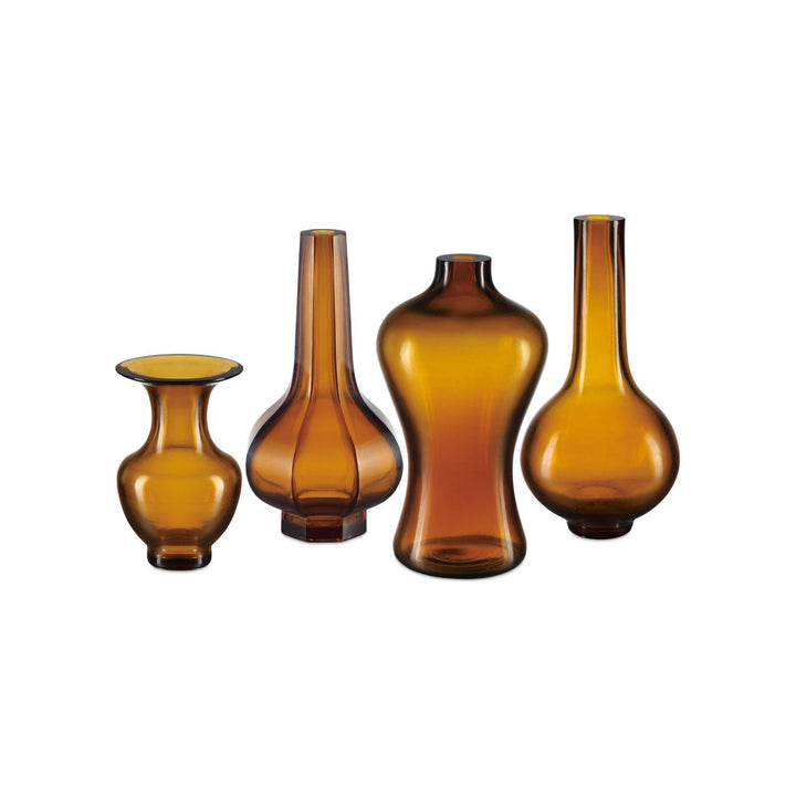 Amber & Gold Peking Long Neck Vase