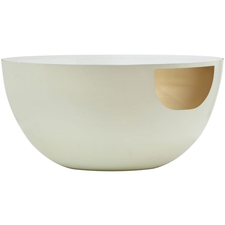 Doma Glass Top And Iron Base Coffee Table — Cream
