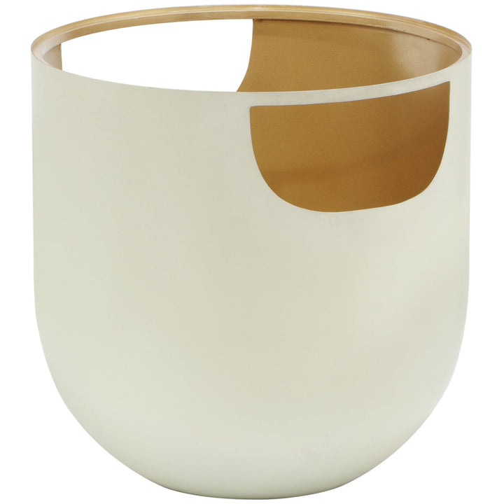 Doma Glass Top And Iron Base End / Side Table — Cream
